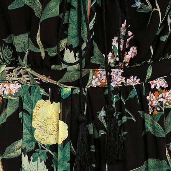 NWT Leaf Your Mark Black Floral Print Maxi Dress size xs - Picture 6 of 10